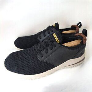 Skechers Men's Black Memory Foam Deloson Ultra Premium Cushion Sneaker